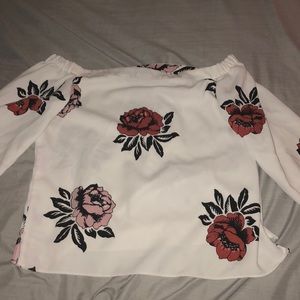 off the shoulder floral top